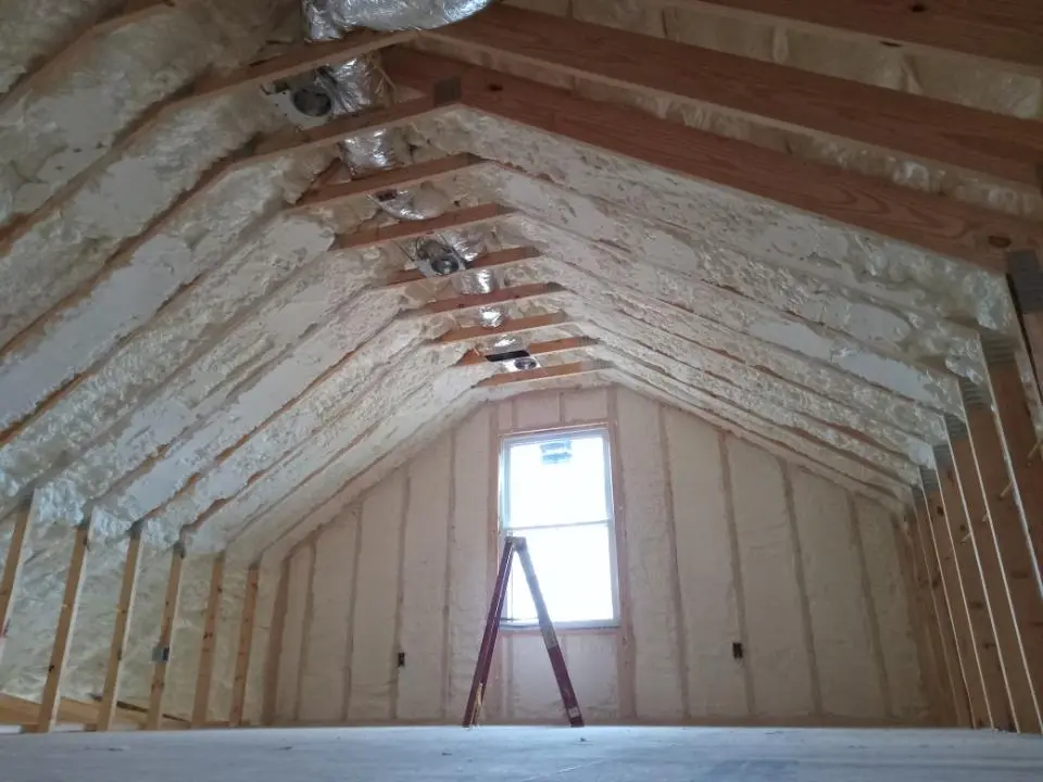 Spray foam roofing application for Crawl Space Insulation project in Lincoln